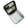 Container for caps, aligners, retainers, with a mirror, square, Black